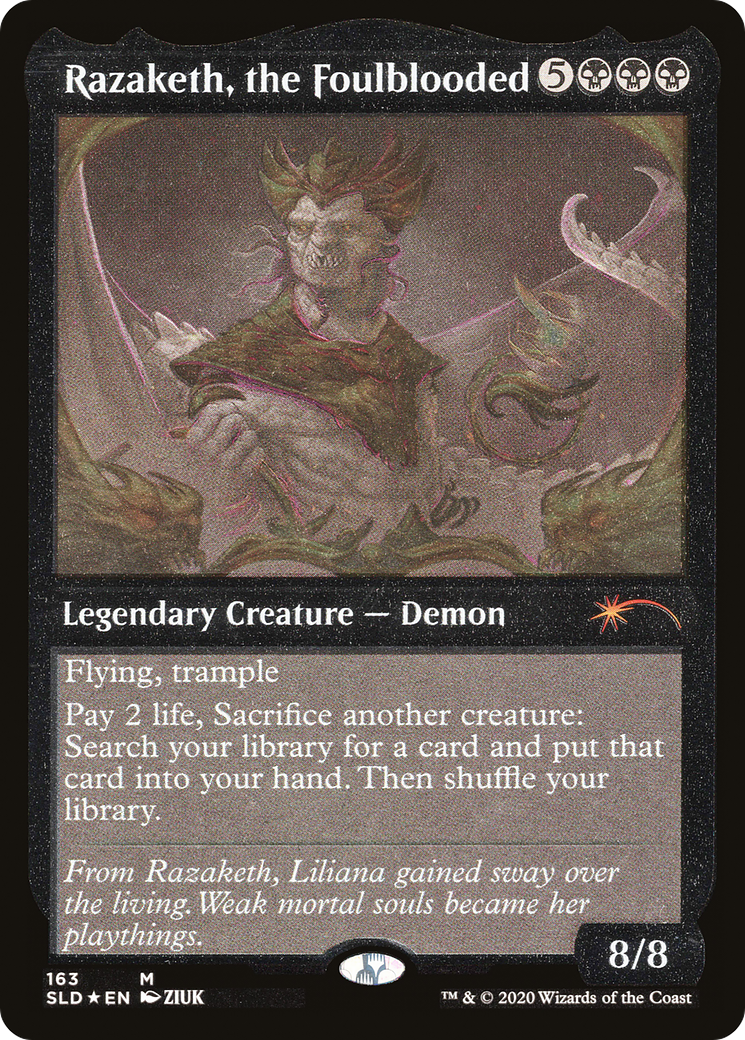 Image of Razaketh, the Foulblooded (SLD-163★) - Secret Lair Drop Etched Foil