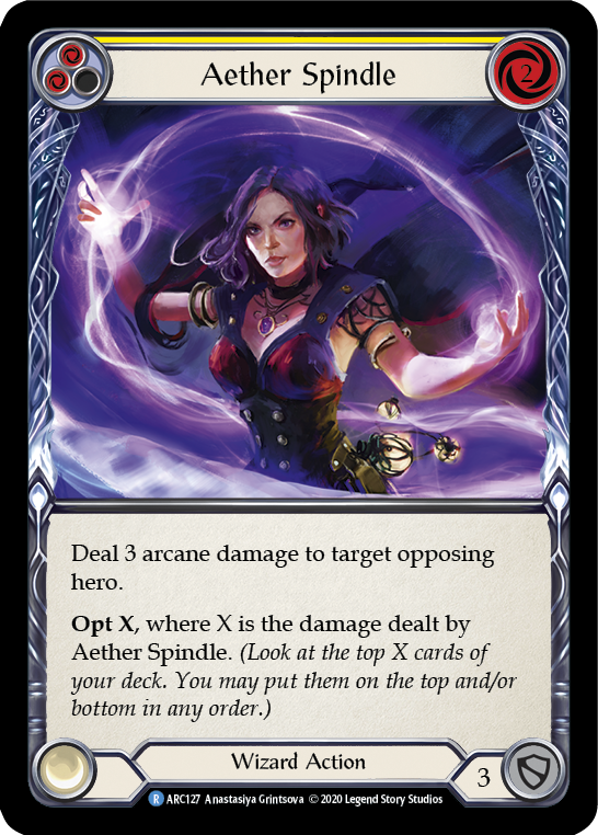 Image of Aether Spindle (Yellow) [U-ARC127] (Arcane Rising Unlimited)  Unlimited Rainbow Foil