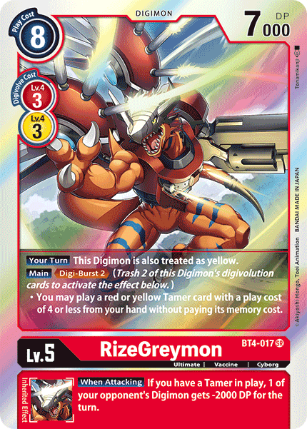 Image of RizeGreymon [BT4-017] [Great Legend]
