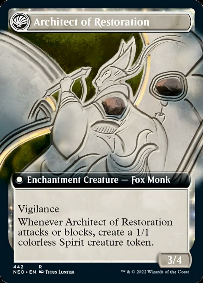 Image of The Restoration of Eiganjo // Architect of Restoration (Extended Art) [Kamigawa: Neon Dynasty]
