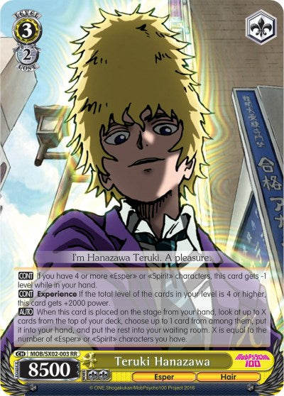 Image of Teruki Hanazawa (MOB/SX02-003 RR) [Mob Psycho 100]