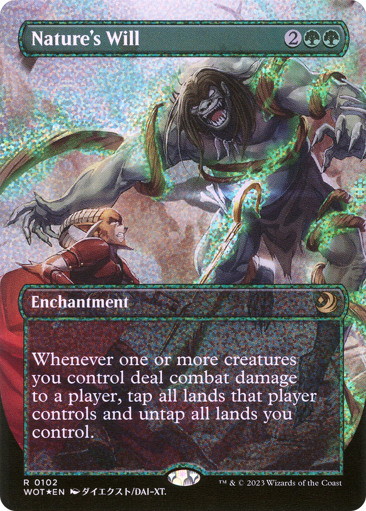 Image of Nature's Will (Anime Borderless) (Confetti Foil) [Wilds of Eldraine: Enchanting Tales]