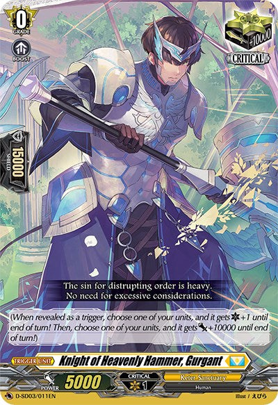 Image of Knight of Heavenly Hammer, Gurgant (D-SD03/011EN) [Tohya Ebata: Apex Ruler]