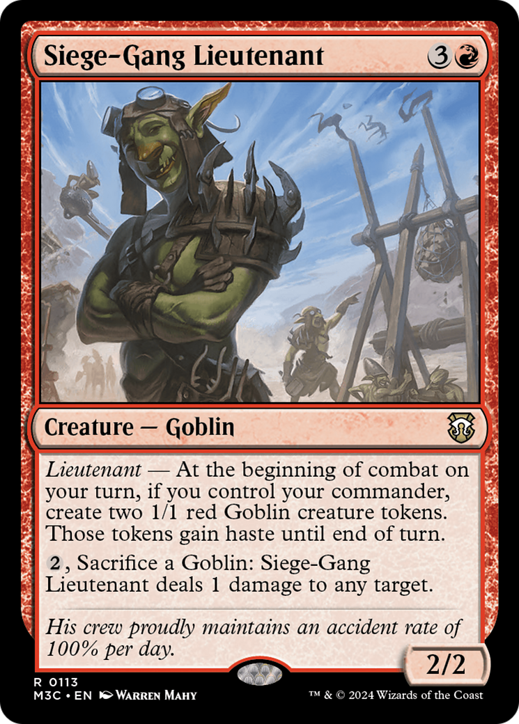 Image of Siege-Gang Lieutenant [Modern Horizons 3 Commander]