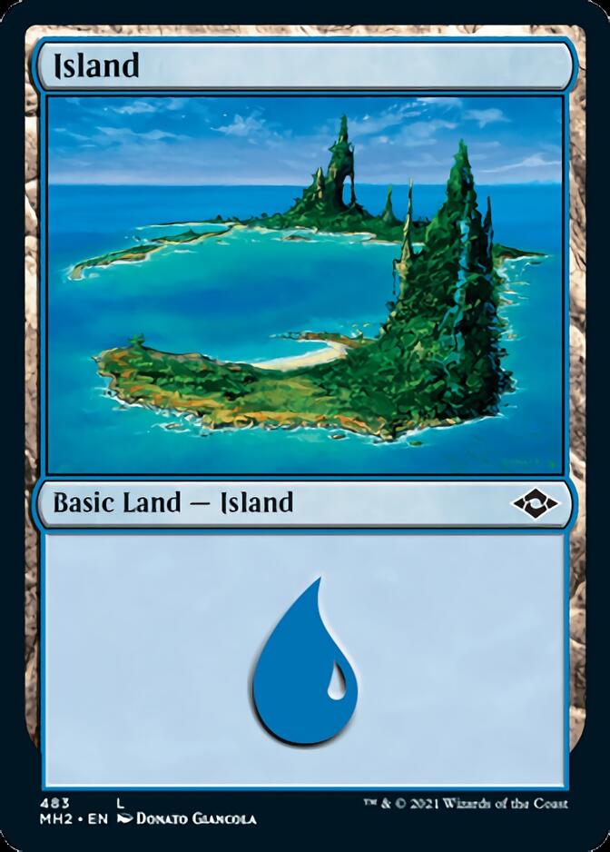 Image of Island (483) (Foil Etched) [Modern Horizons 2]