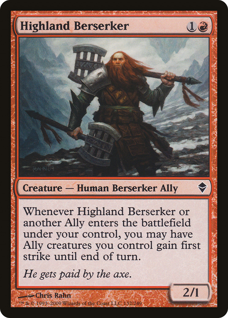 Image of Highland Berserker [Zendikar]