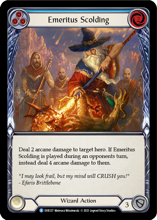 Image of Emeritus Scolding (Blue) [EVR127] (Everfest)  1st Edition Normal