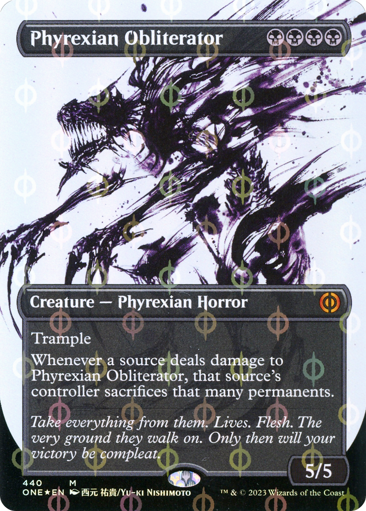 Image of Phyrexian Obliterator (Borderless Ichor Step-and-Compleat Foil) [Phyrexia: All Will Be One]