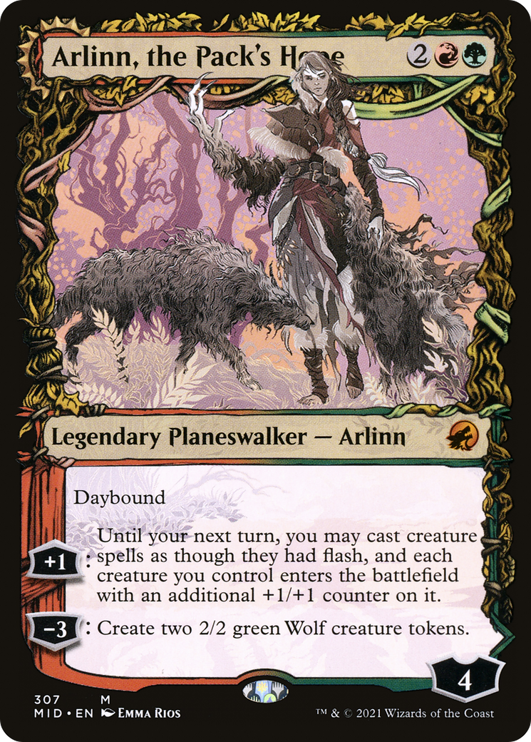 Image of Arlinn, the Pack's Hope // Arlinn, the Moon's Fury (Showcase Equinox) [Innistrad: Midnight Hunt]