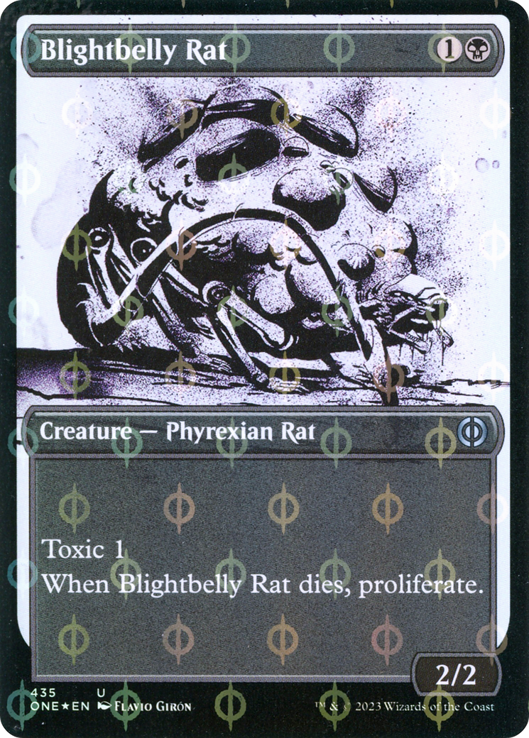 Image of Blightbelly Rat (Showcase Ichor Step-and-Compleat Foil) [Phyrexia: All Will Be One]