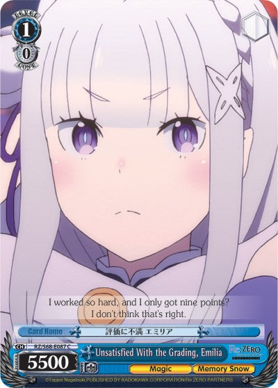 Image of Unsatisfied With the Grading, Emilia (RZ/S68-E087 C) [Re:ZERO Memory Snow]
