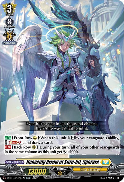 Image of Heavenly Arrow of Sure-hit, Sparare (D-BT04/026EN) [Awakening of Chakrabarthi]