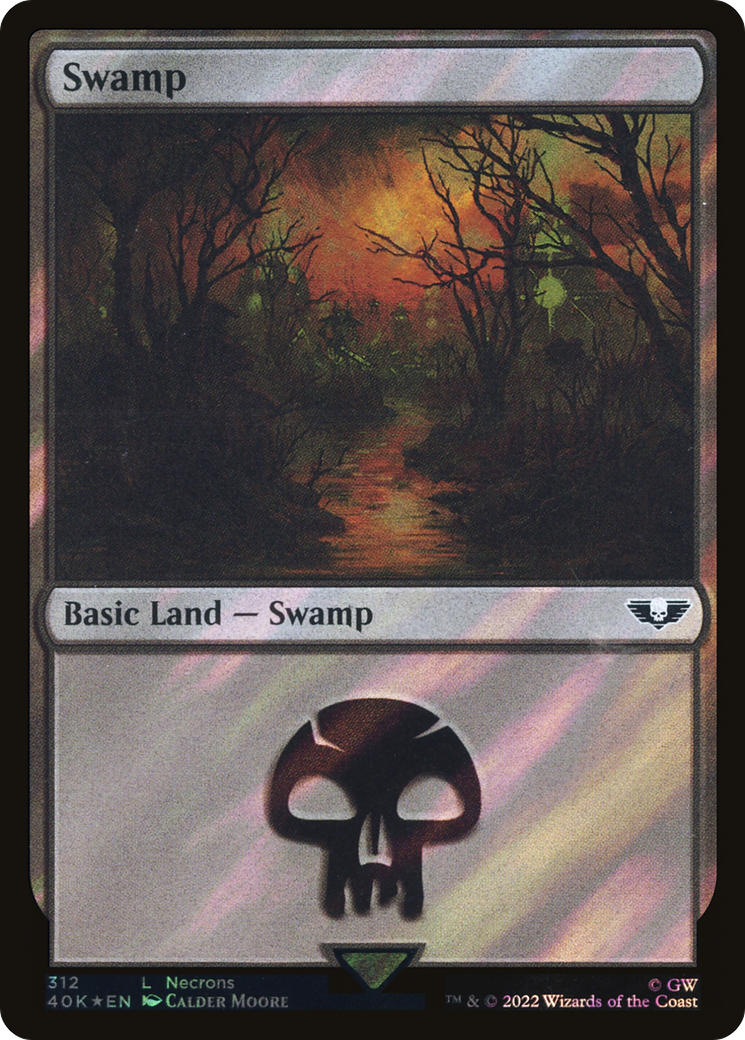 Image of Swamp (312) (Surge Foil) [Warhammer 40,000]