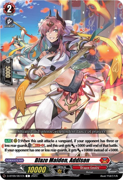 Image of Blaze Maiden, Addison (D-BT09/061EN) [Dragontree Invasion]