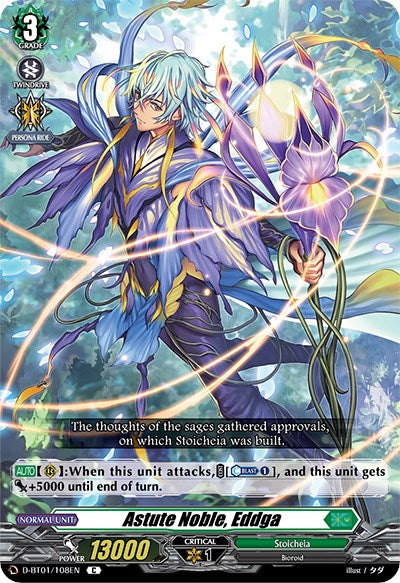Image of Astute Noble, Eddga (D-BT01/108EN) [Genesis of the Five Greats]