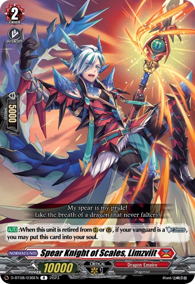 Image of Spear Knight of Scales, Limzviit (D-BT08/036EN) [Minerva Rising]