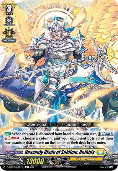 Image of Heavenly Blade of Sublime, Bethida (D-BT02/098EN) [A Brush with the Legends]