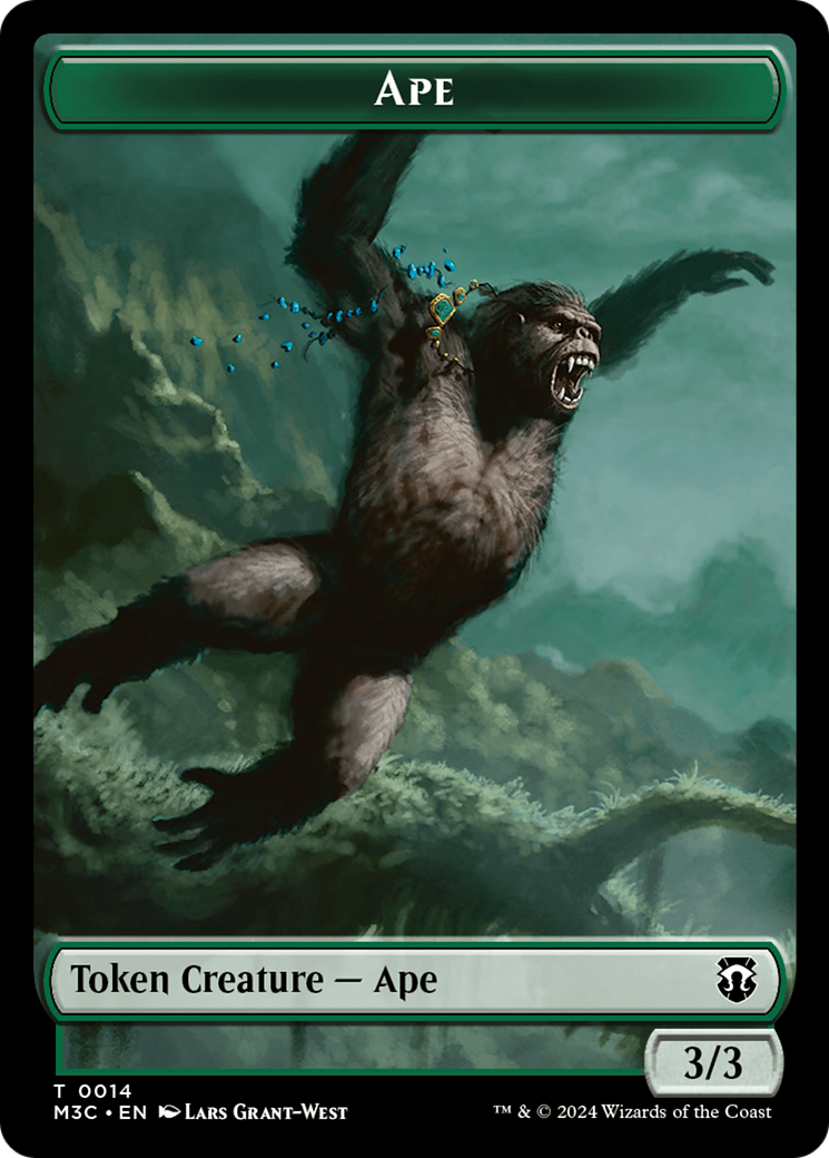 Image of Ape (Ripple Foil) // Plant Double-Sided Token [Modern Horizons 3 Commander Tokens]