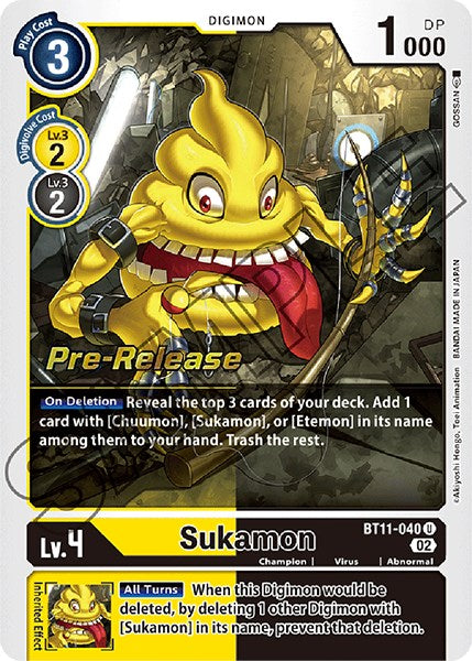 Image of Sukamon [BT11-040] [Dimensional Phase Pre-Release Promos]