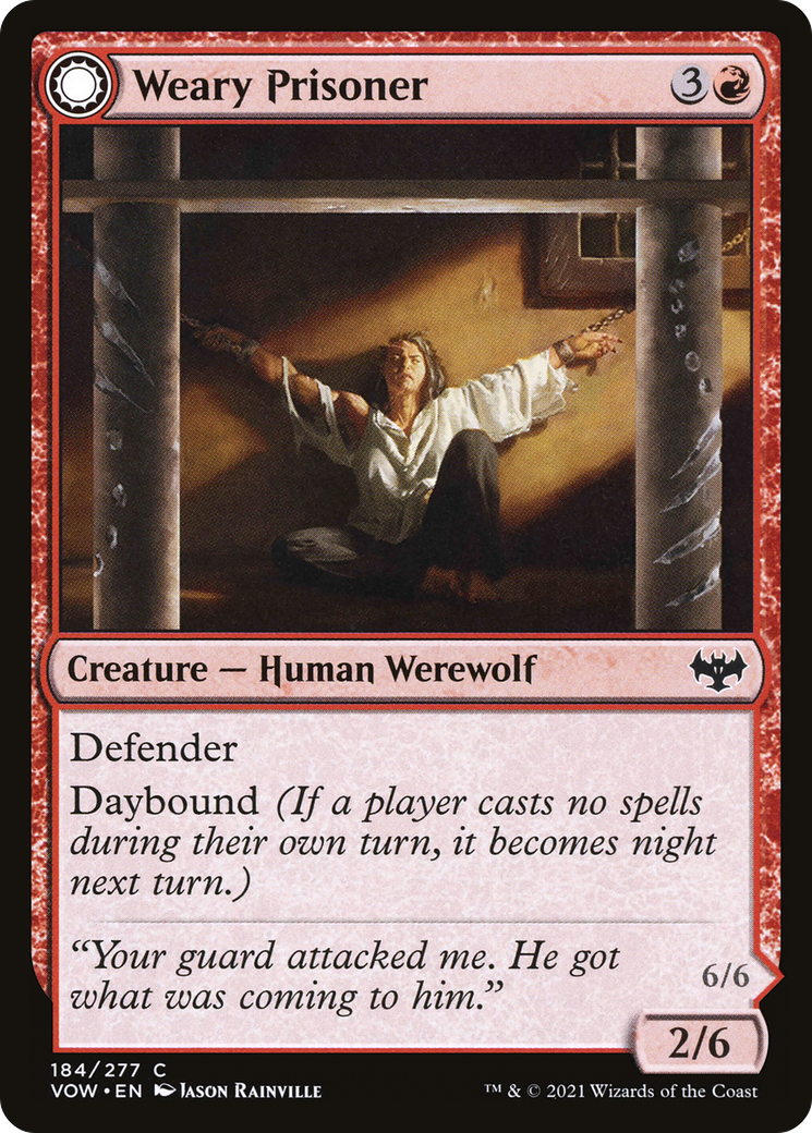 Image of Weary Prisoner // Wrathful Jailbreaker [Innistrad: Crimson Vow]