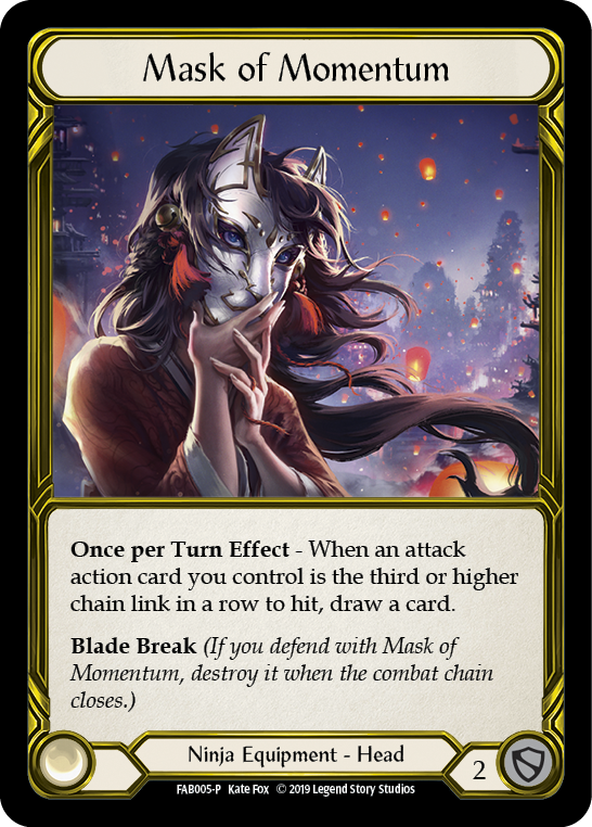 Image of Mask of Momentum [FAB005-P] (Promo)  1st Edition Cold Foil - Golden