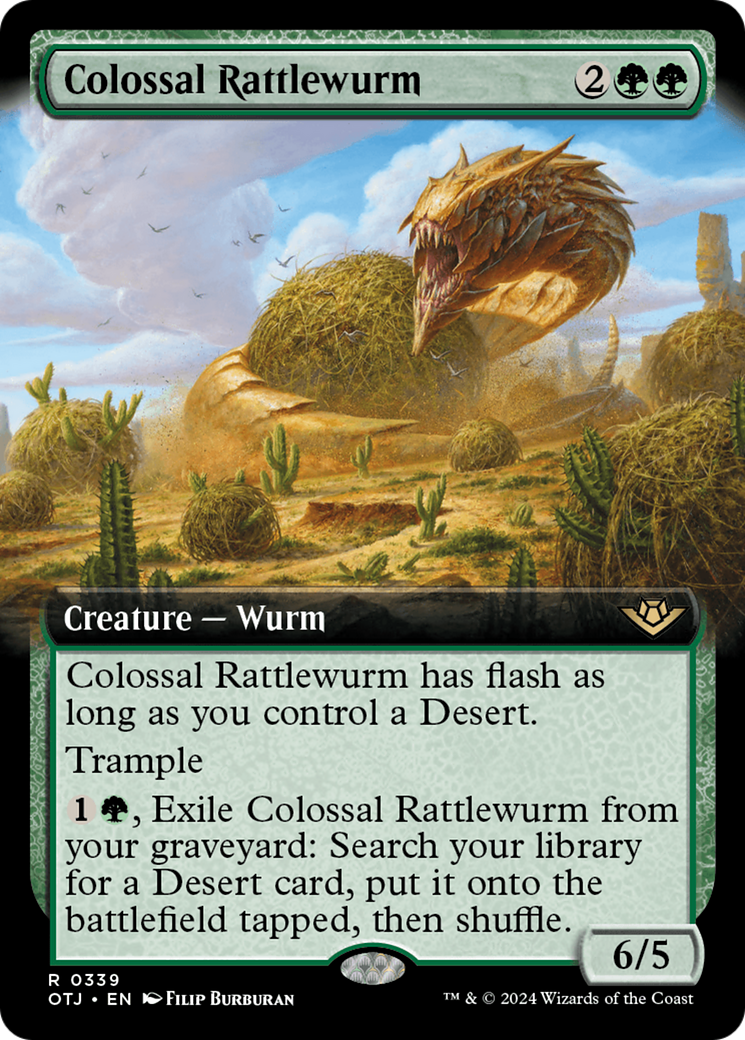Image of Colossal Rattlewurm (Extended Art) [Outlaws of Thunder Junction]