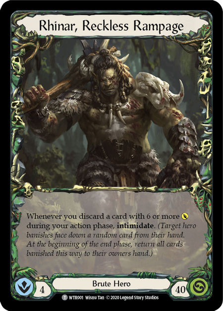 Image of Rhinar, Reckless Rampage // Seismic Surge [U-WTR001 // U-WTR075] (Welcome to Rathe Unlimited)  Unlimited Normal
