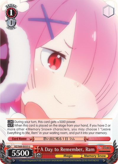 Image of A Day to Remember, Ram (RZ/S68-E035 U) [Re:ZERO Memory Snow]