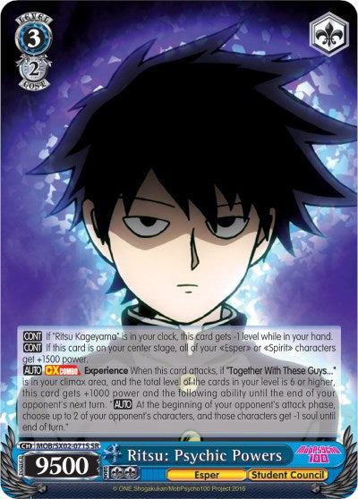 Image of Ritsu: Psychic Powers (MOB/SX02-071S SR) [Mob Psycho 100]