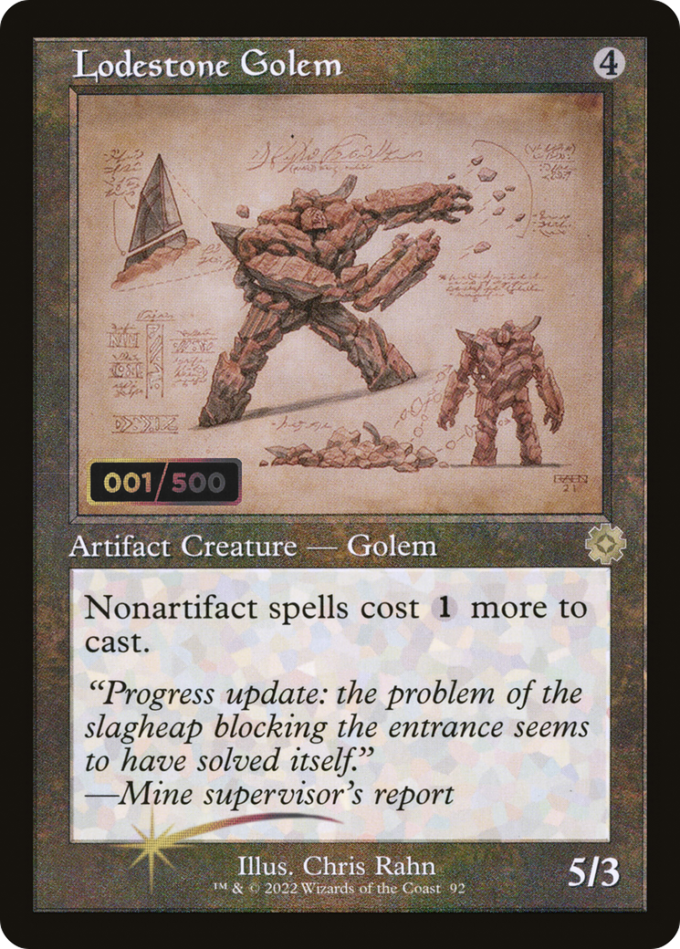 Image of Lodestone Golem (Retro Schematic) (Serialized) [The Brothers' War Retro Artifacts]