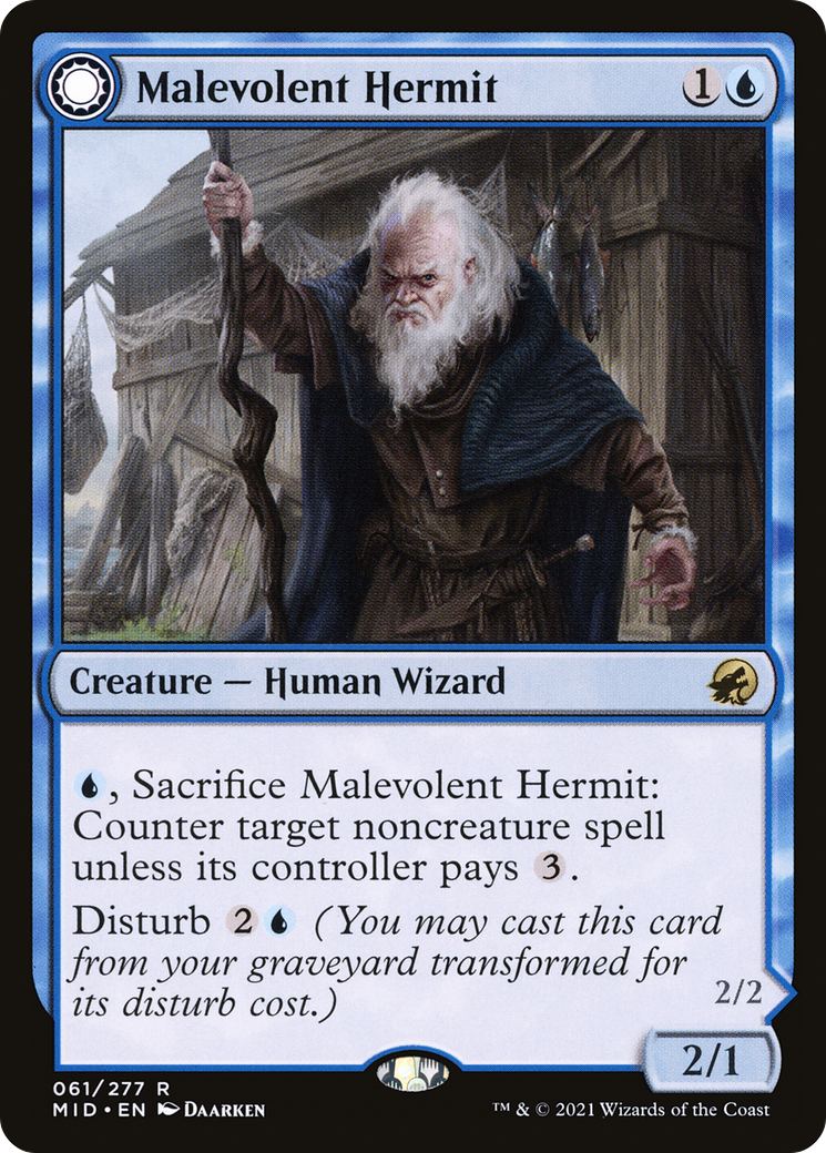 Image of Malevolent Hermit // Benevolent Geist [Innistrad: Midnight Hunt]