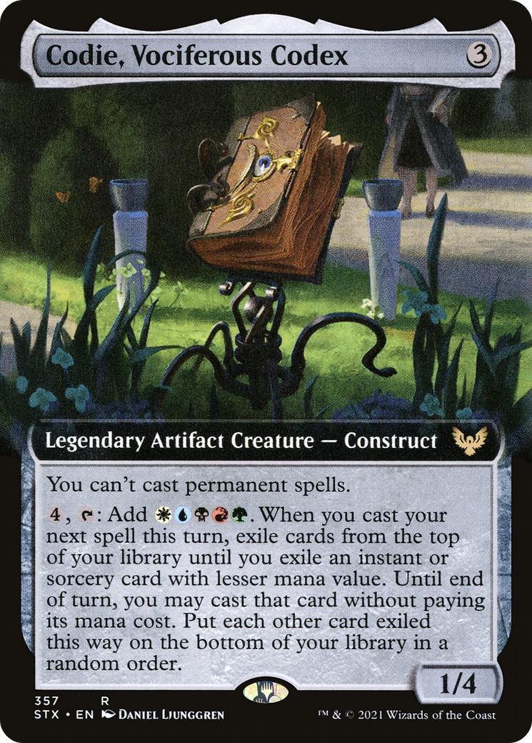Image of Codie, Vociferous Codex (Extended Art) [Strixhaven: School of Mages]