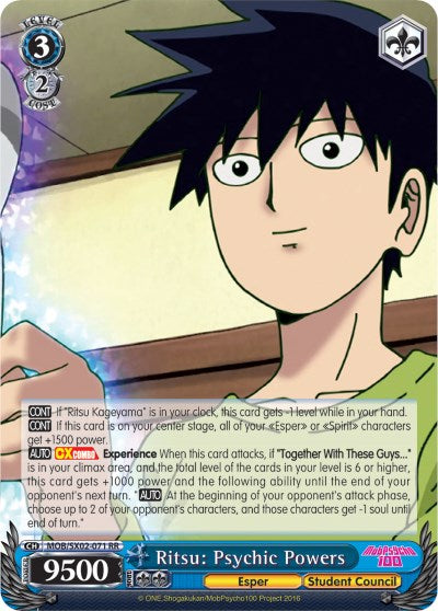 Image of Ritsu: Psychic Powers (MOB/SX02-071 RR) [Mob Psycho 100]