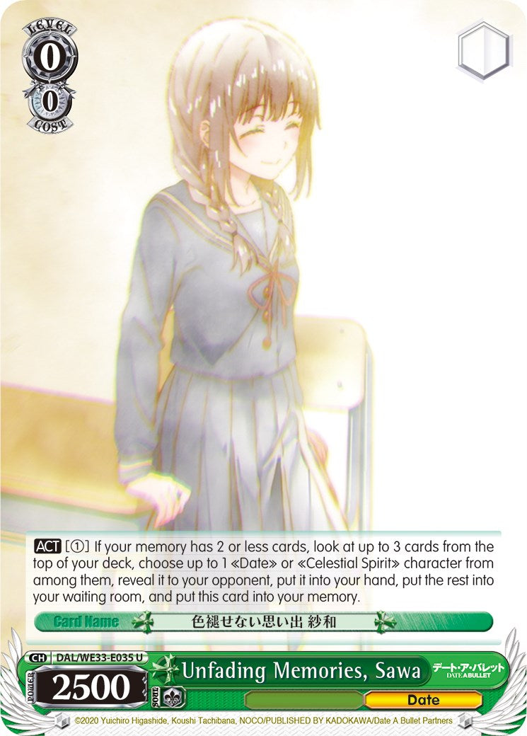 Image of Unfading Memories, Sawa (DAL/WE33-E035 U) (Parallel Foil) [Date A Bullet]