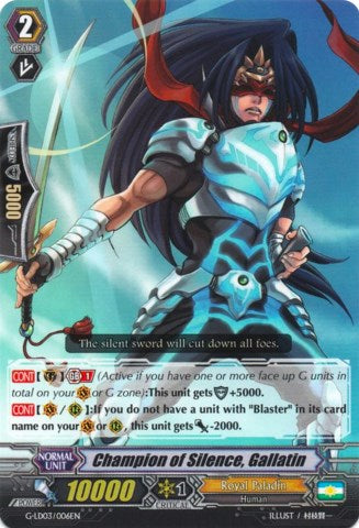 Image of Champion of Silence, Gallatin (G-LD03/006EN) [G-Legend Deck Vol.3: The Blaster]