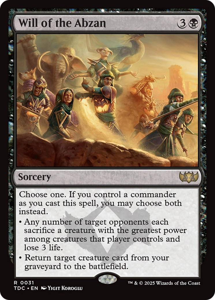 Image of Will of the Abzan [Tarkir: Dragonstorm Commander]