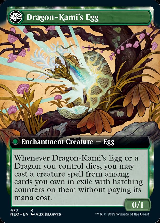 Image of The Dragon-Kami Reborn // Dragon-Kami's Egg (Extended Art) [Kamigawa: Neon Dynasty]