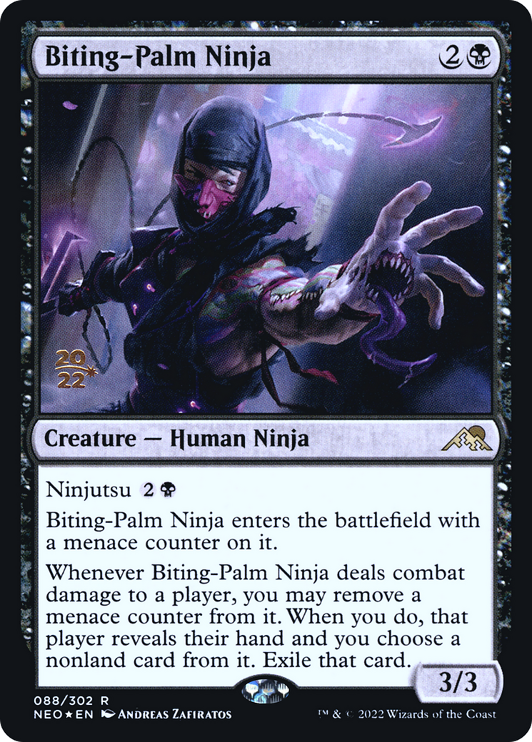 Image of Biting-Palm Ninja [Kamigawa: Neon Dynasty Prerelease Promos]