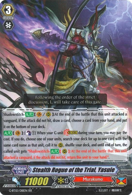 Image of Stealth Rogue of the Trial, Yasuie (G-BT10/018EN) [Raging Clash of the Blade Fangs]