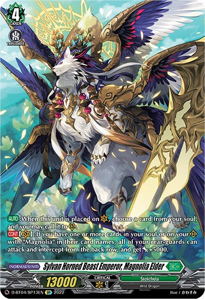 Image of Sylvan Horned Beast Emperor, Magnolia Elder (D-BT04/SP13EN) [Awakening of Chakrabarthi]