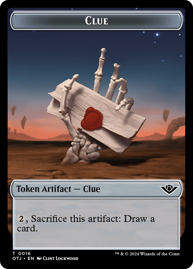 Image of Eldrazi // Clue Double-Sided Token [Outlaws of Thunder Junction Commander Tokens]
