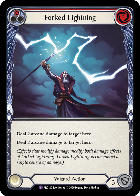 Image of Forked Lightning [U-ARC120] (Arcane Rising Unlimited)  Unlimited Rainbow Foil