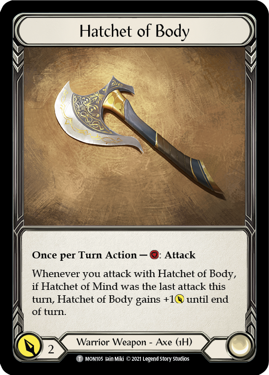Image of Hatchet of Body // Boltyn [MON105 // MON030] (Monarch)  1st Edition Normal