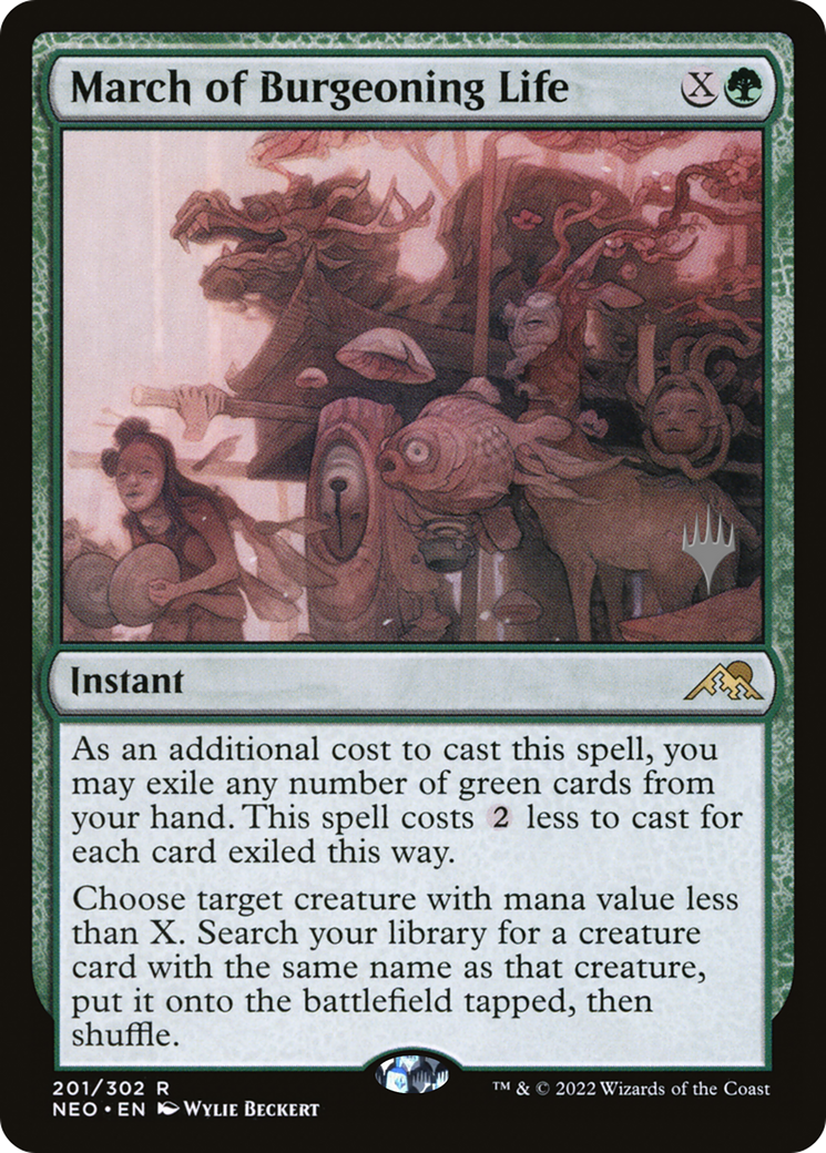 Image of March of Burgeoning Life (Promo Pack) [Kamigawa: Neon Dynasty Promos]