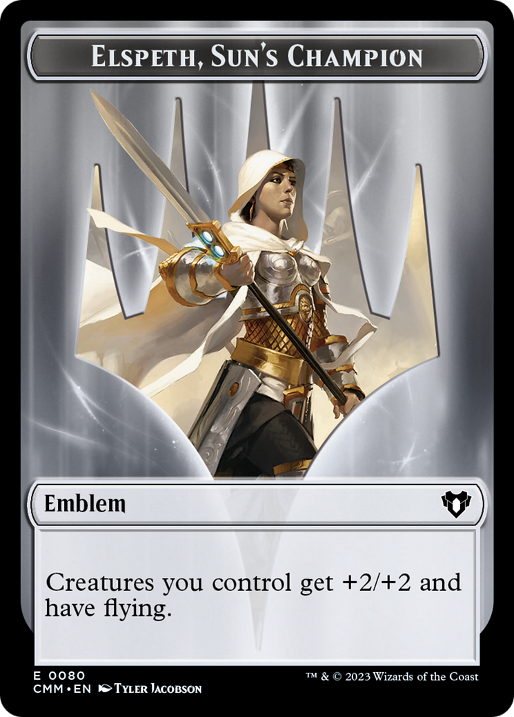 Image of Elspeth, Sun's Champion Emblem // Copy (55) Double-Sided Token [Commander Masters Tokens]