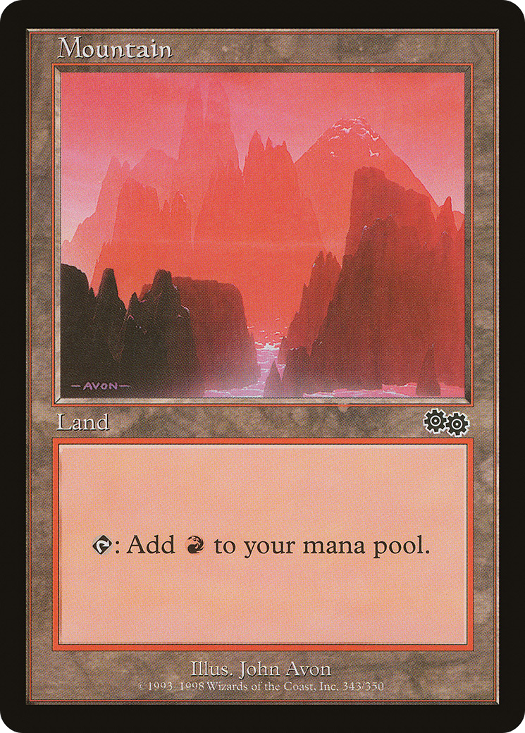 Image of Mountain (343) [Urza's Saga]