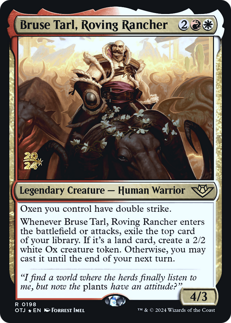 Image of Bruse Tarl, Roving Rancher [Outlaws of Thunder Junction Prerelease Promos]