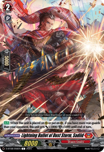 Image of Lightning Bullet of Dust Storm, Sadiid (D-BT08/056EN) [Minerva Rising]