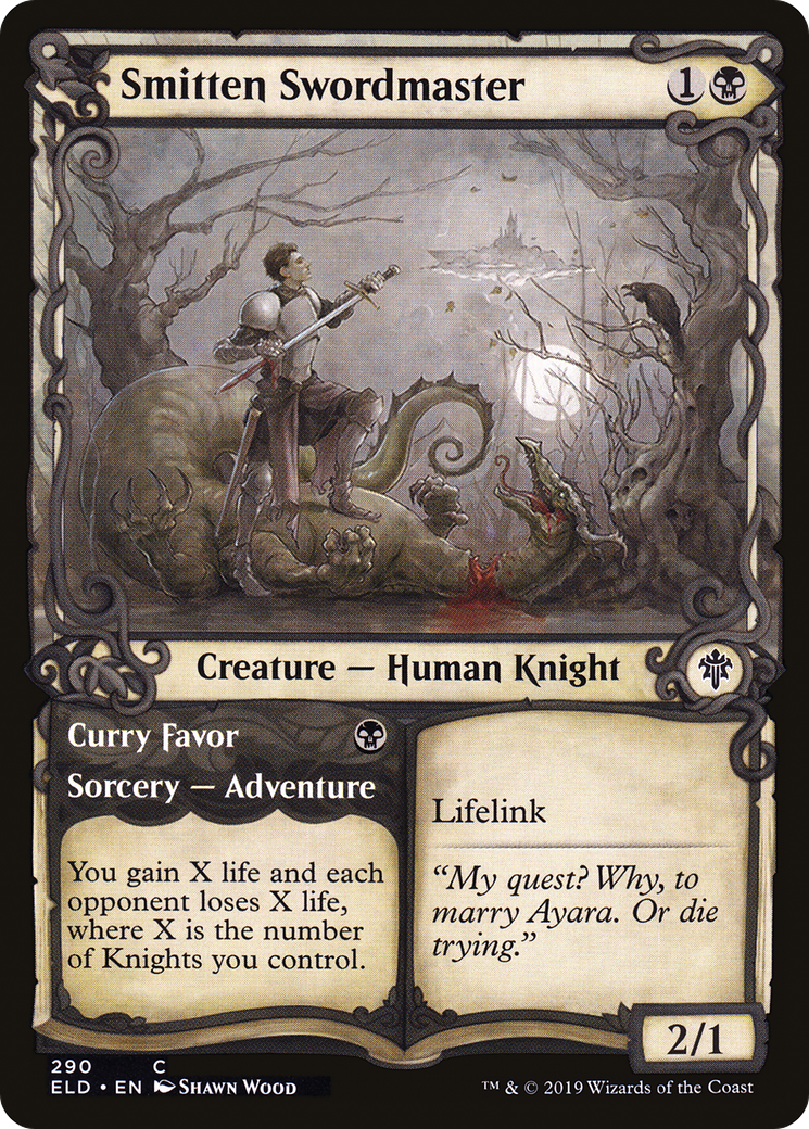 Image of Smitten Swordmaster // Curry Favor (Showcase) [Throne of Eldraine]