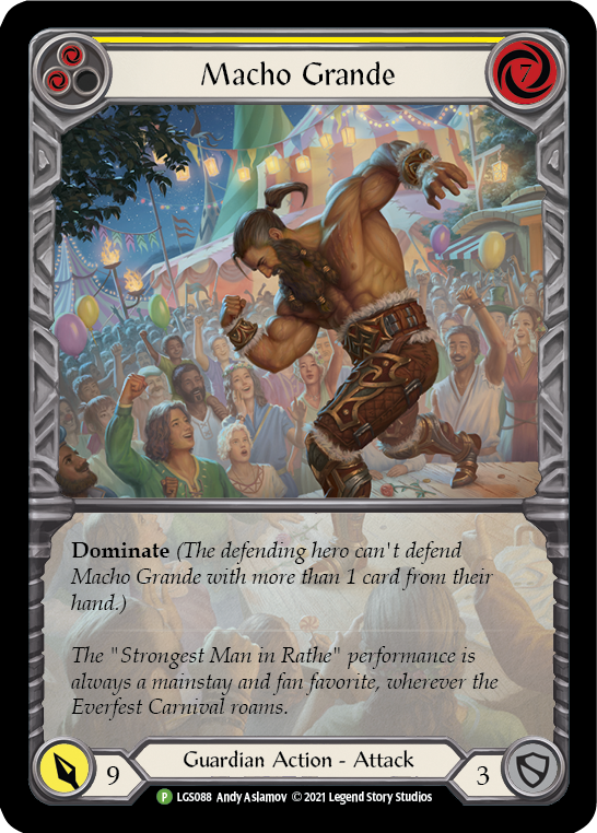 Image of Macho Grande (Yellow) [LGS088] (Promo)  Rainbow Foil